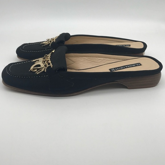 Claudia Ciuti Loafer Mules Charmed Black Slip on Womens Size 8 - Picture 4 of 14